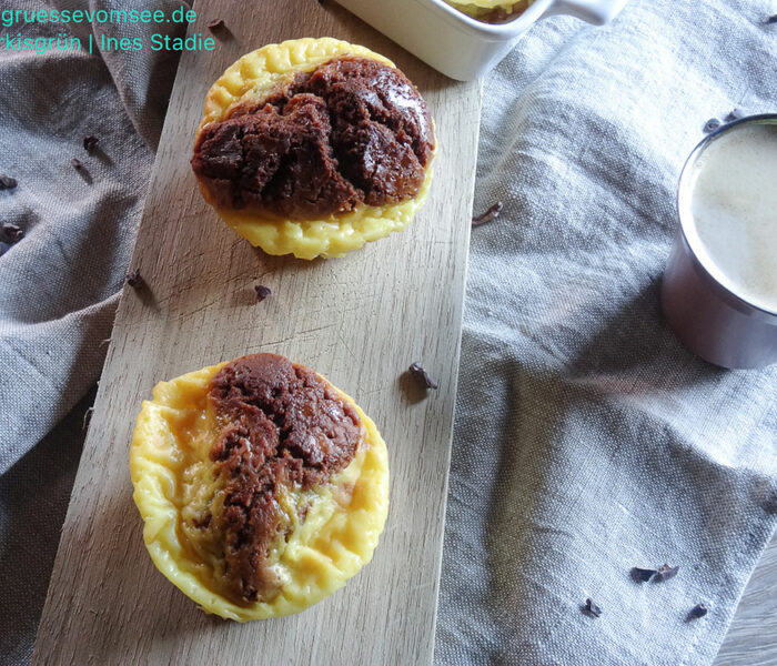 Joghurt-Käsekuchen-Brownie-Muffins (gluten- & laktosefrei)